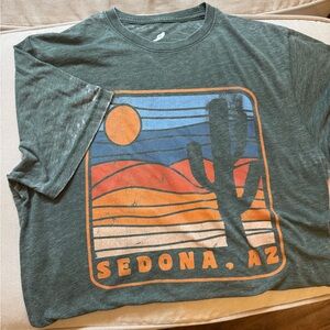 League Brand Graphic Hike Sedona Tee Super Soft Distressed EUC Cactus